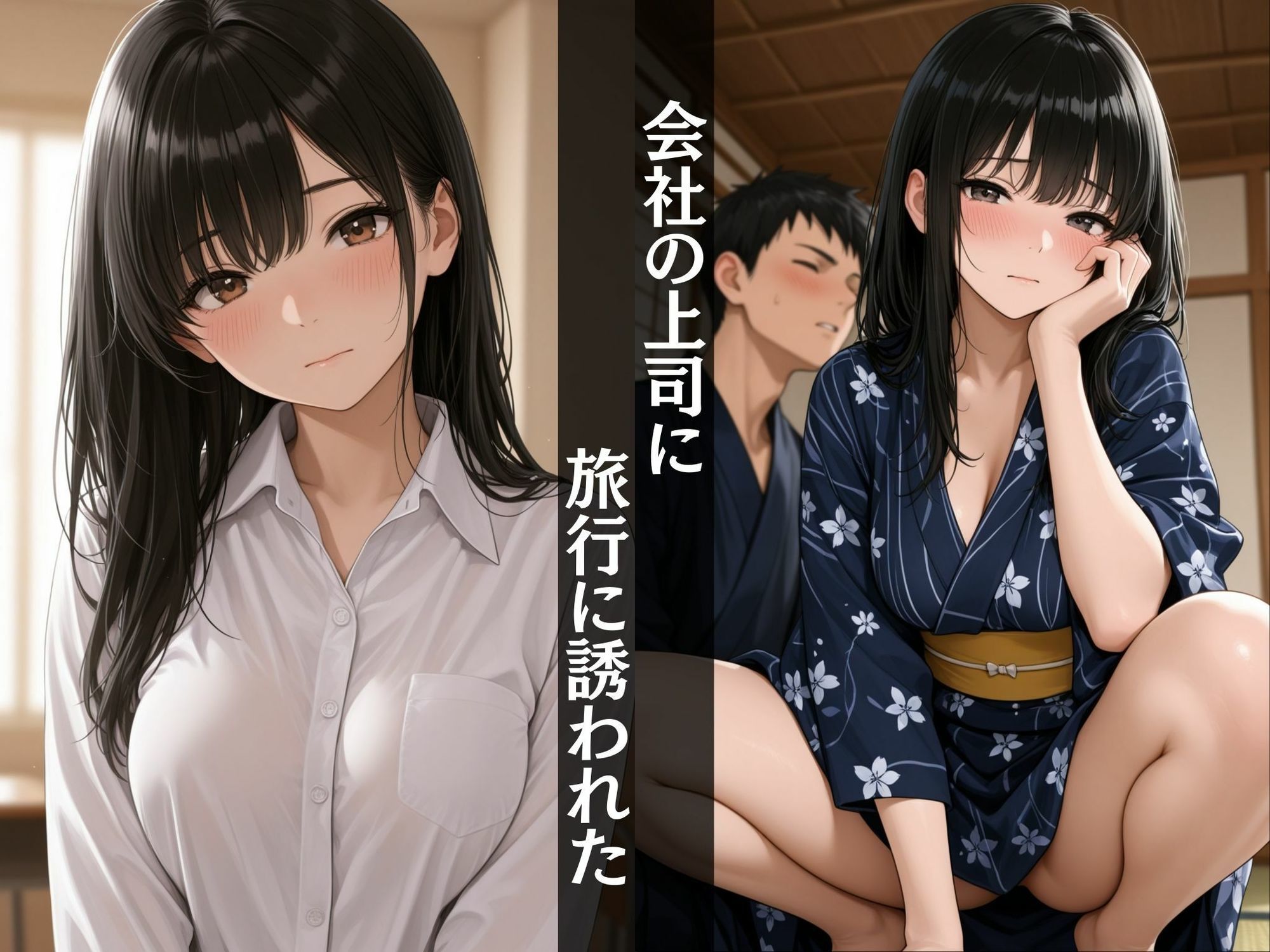 【浴衣上司】  浴衣がはだけて見えた巨乳〜我慢できずに背徳中出し！〜 サンプル1ページ目