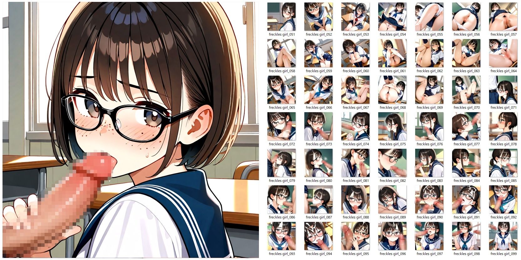 そばかす地味眼鏡っ子がち●ちん舐めたりしてくれるだけのCG集 サンプル2ページ目