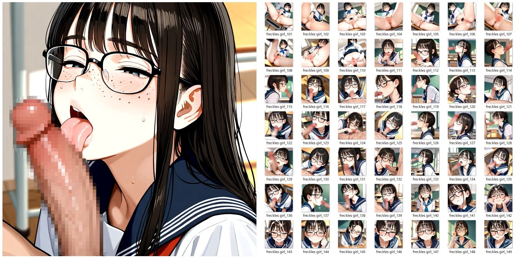 そばかす地味眼鏡っ子がち●ちん舐めたりしてくれるだけのCG集 サンプル3ページ目