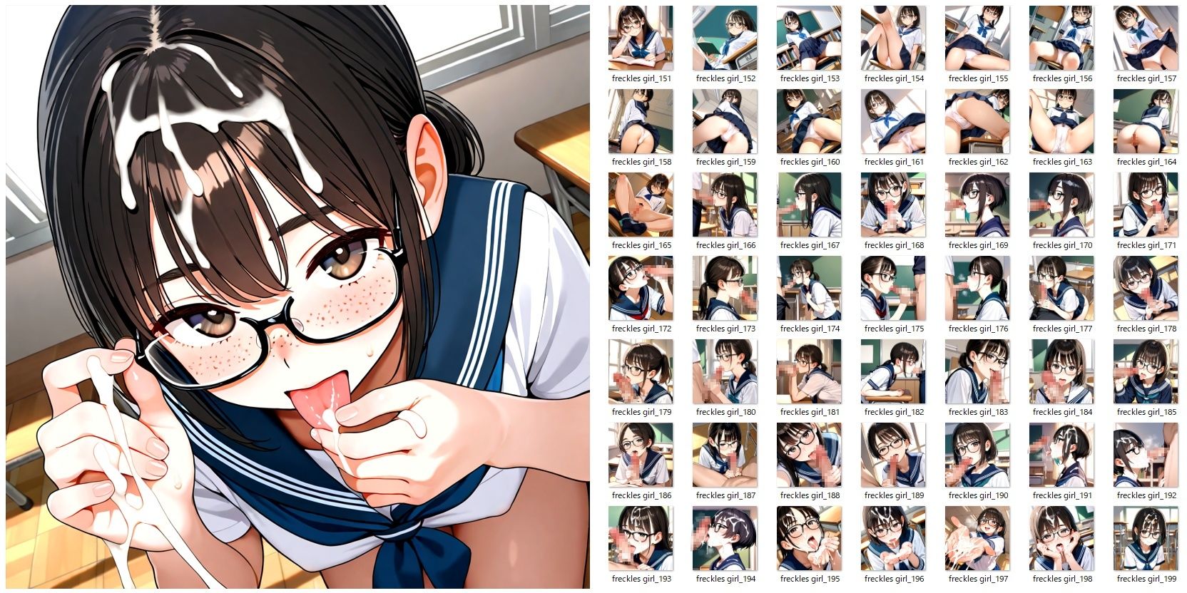 そばかす地味眼鏡っ子がち●ちん舐めたりしてくれるだけのCG集 サンプル4ページ目