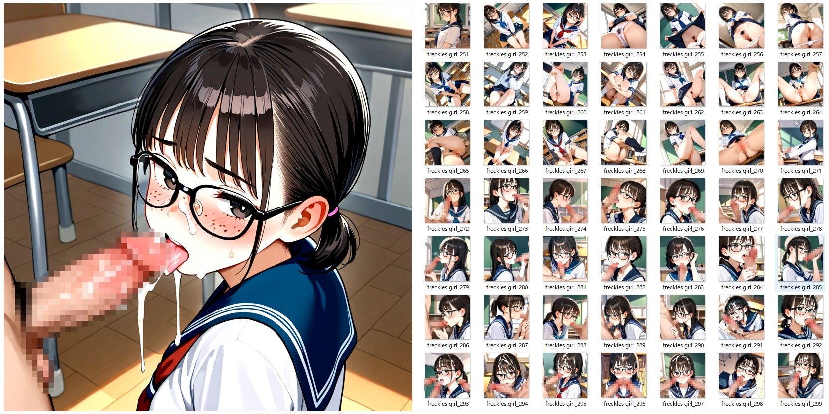そばかす地味眼鏡っ子がち●ちん舐めたりしてくれるだけのCG集 サンプル6ページ目