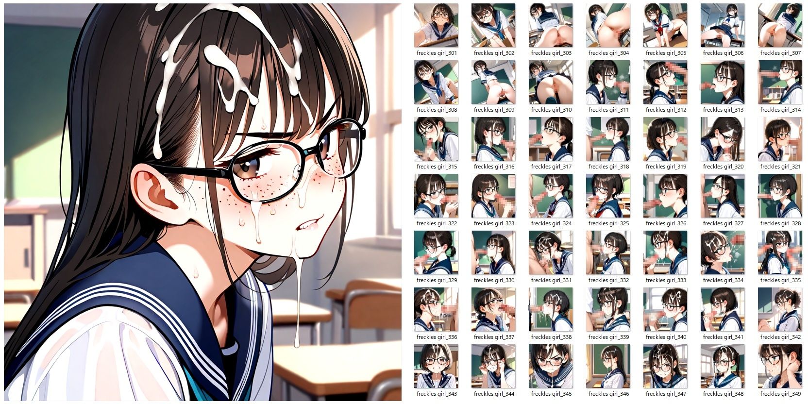 そばかす地味眼鏡っ子がち●ちん舐めたりしてくれるだけのCG集 サンプル7ページ目