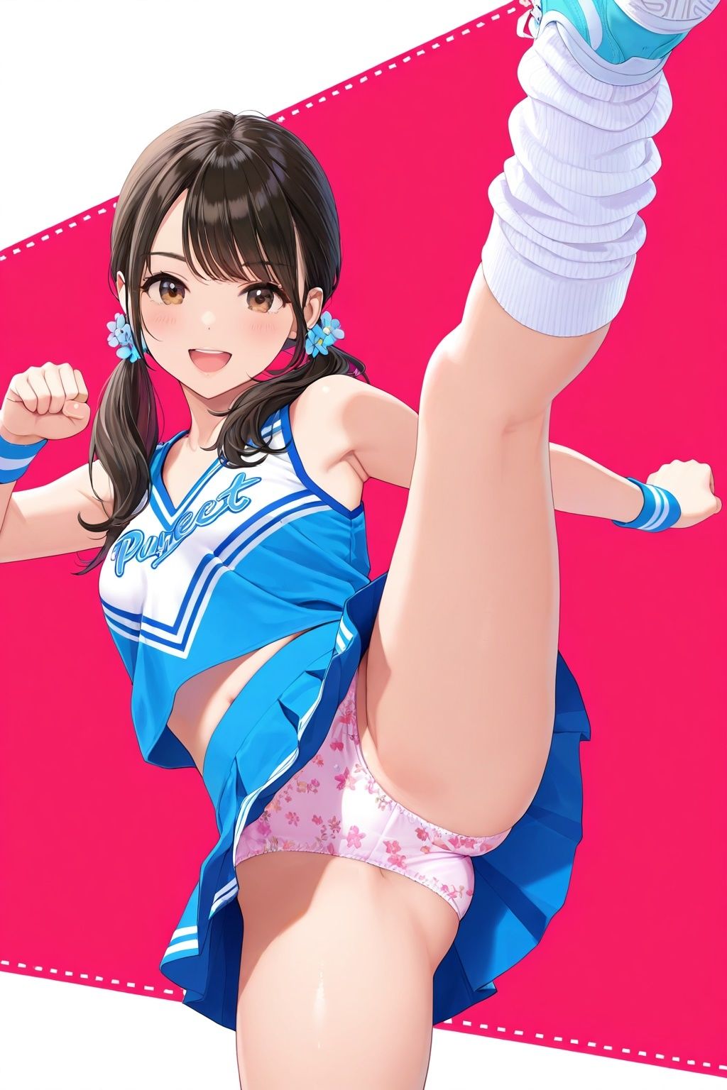生パンチアガールのたくし上げ＆ハイキックパンチラ サンプル4ページ目