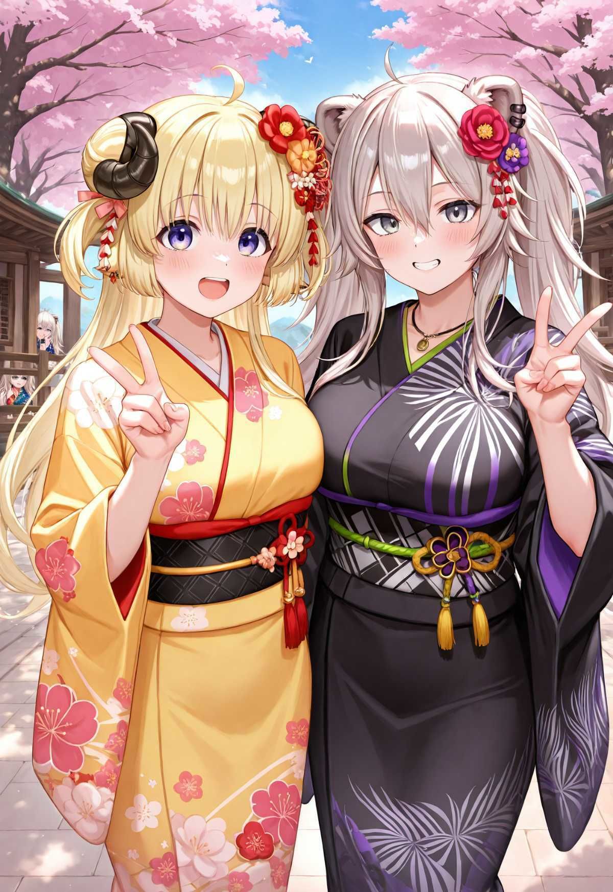 ホロメンたちの着物を脱がせて乱交絶頂させてみた2 サンプル3ページ目