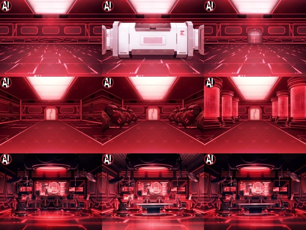 みにくる背景CG素材集『未来編』part02-Red×Black-A サンプル1ページ目