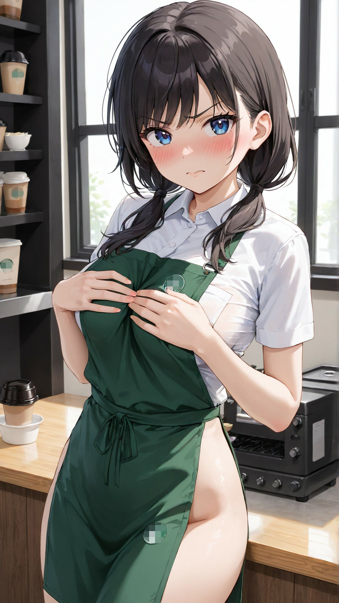 「嫌な顔されながらおっぱい見せてもらう」AIイラスト集 vol.2 サンプル6ページ目