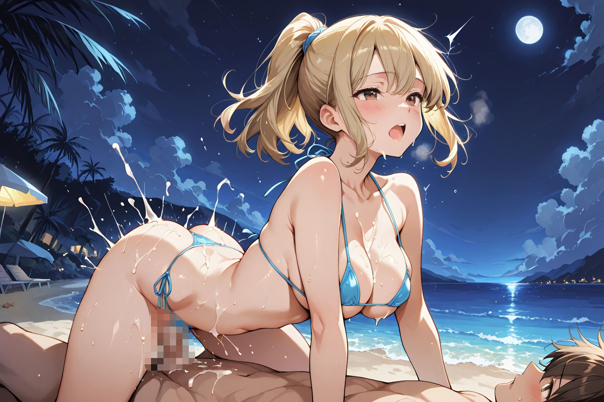 白ギャル女子校生がヤリマンビーチで中出しご奉仕！ サンプル10ページ目