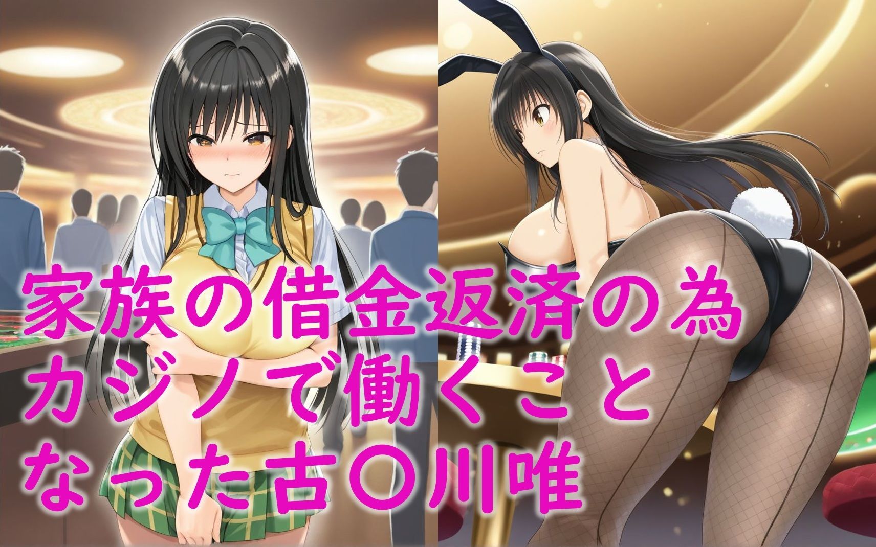 古〇川唯がバニーガール姿でセクハラされる話 サンプル2ページ目
