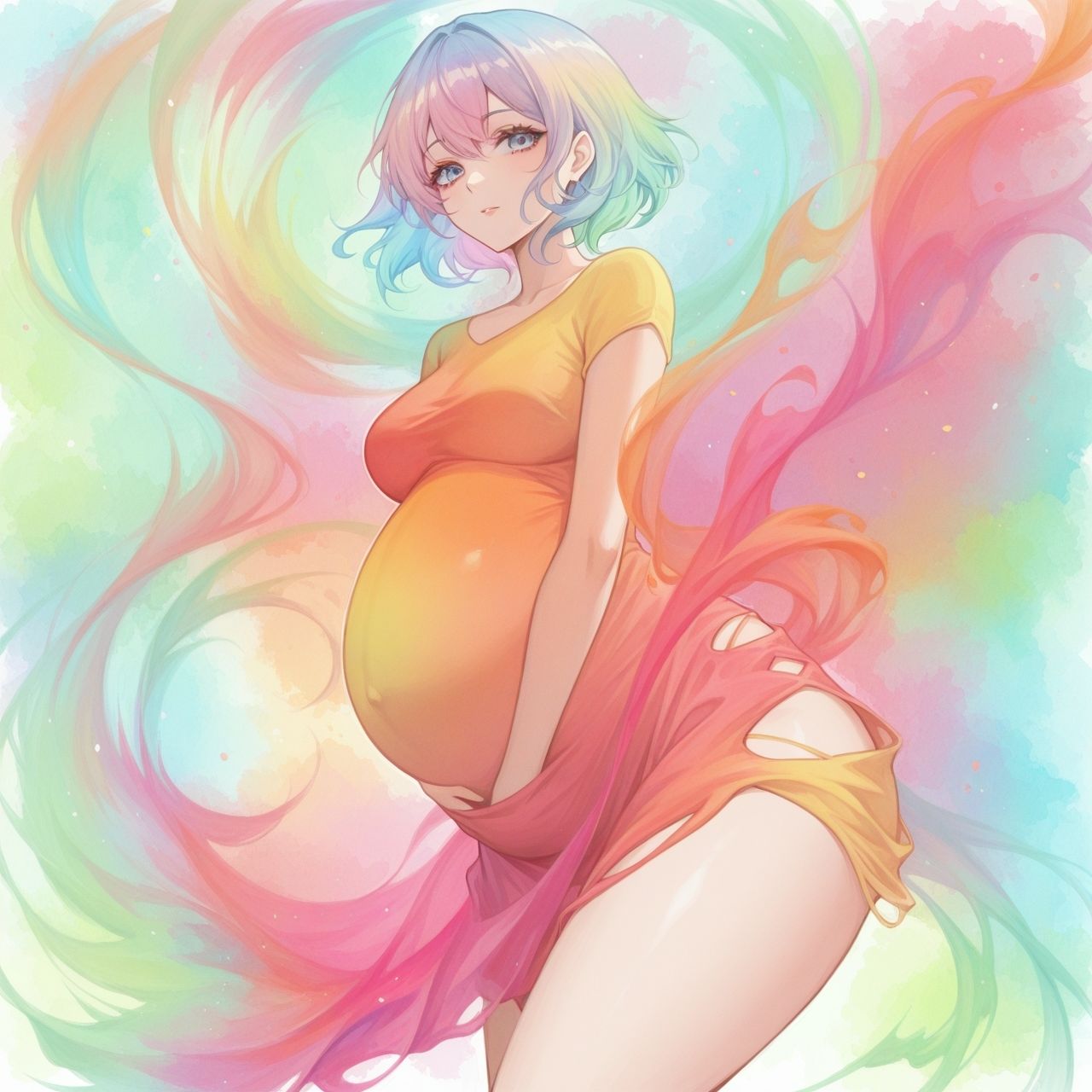幻想妊婦的なイラスト集 サンプル1ページ目
