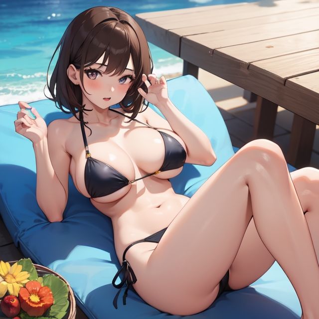 水着のお姉さん（セリフなし  AIイラスト集） サンプル3ページ目