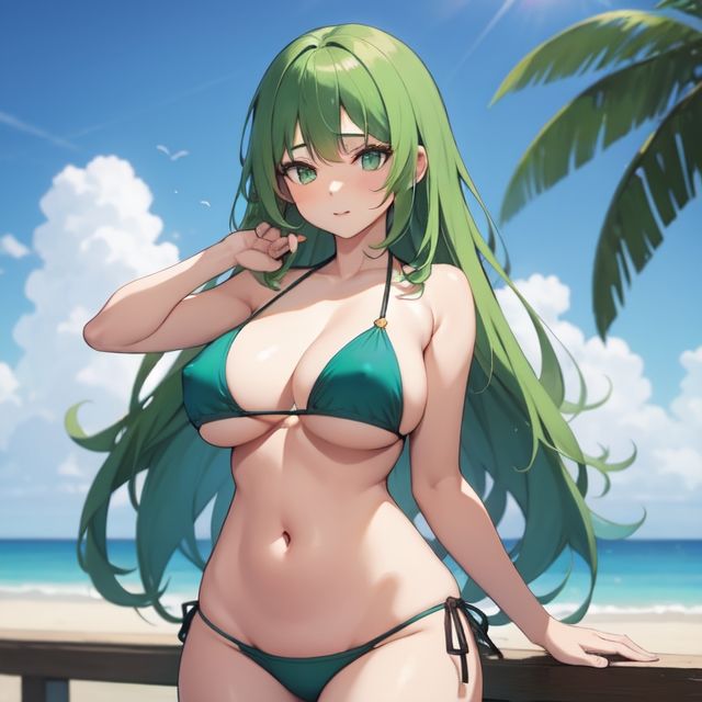 水着のお姉さん（セリフなし  AIイラスト集） サンプル4ページ目