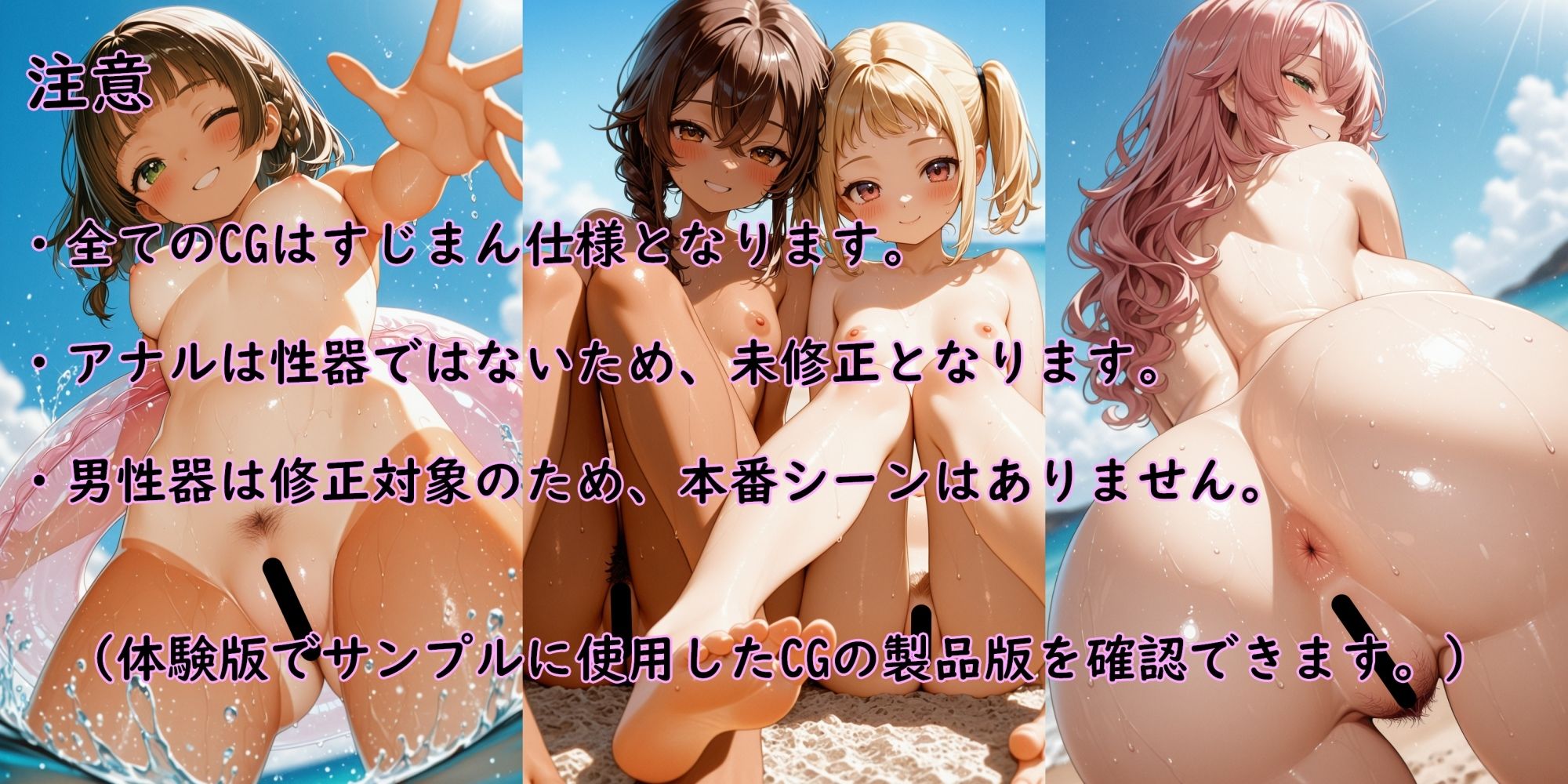 ヌーディストビーチのすじっ娘たち〈陰毛ありVer.〉 サンプル1ページ目