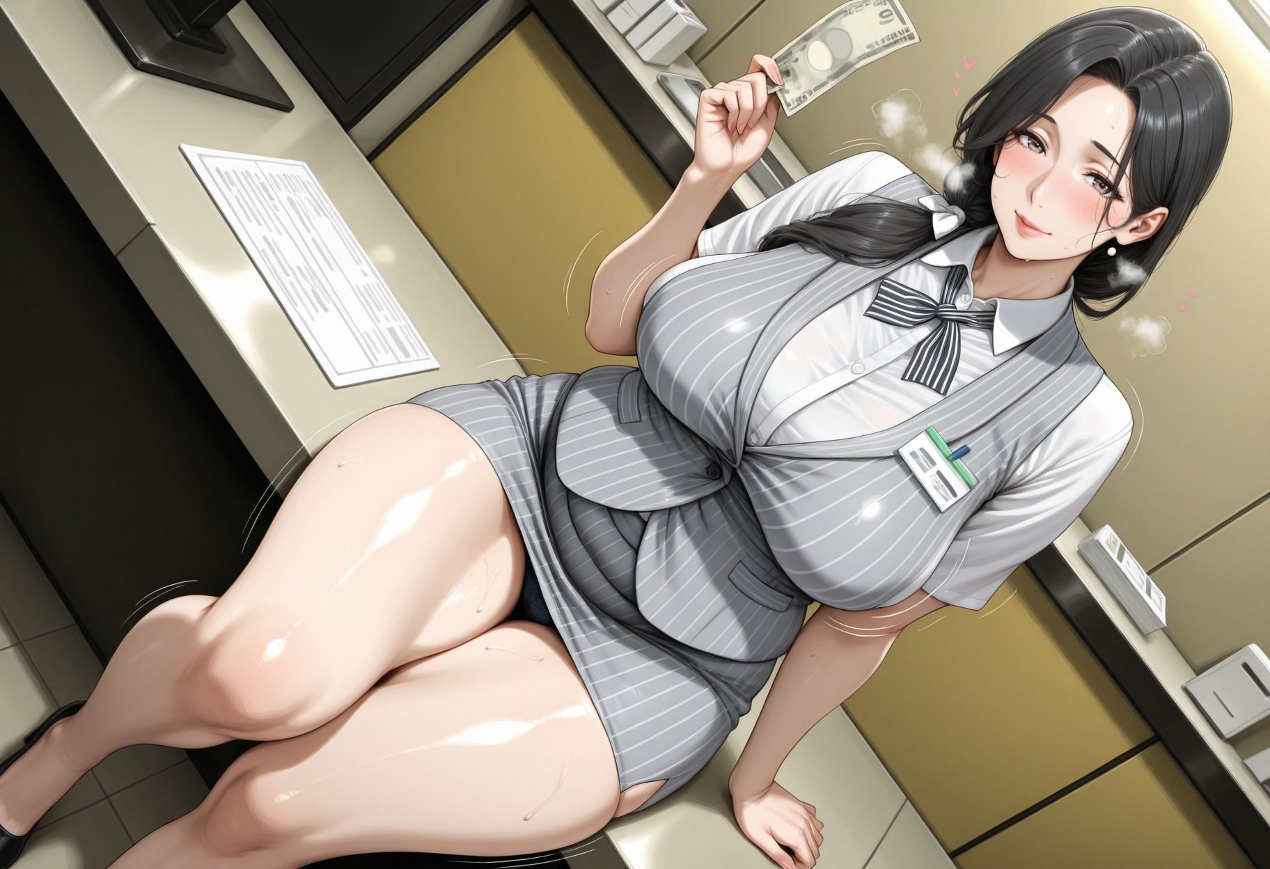 精子銀行  爆乳人妻受付員が精子の預入れを行います♪ サンプル1ページ目