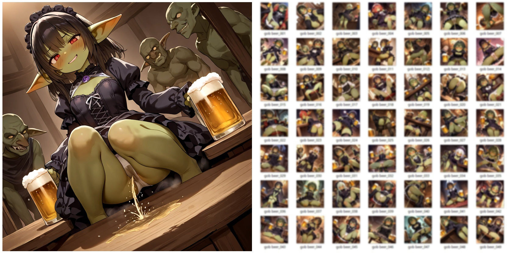 ゴブリンドリンクバー！ゴブリンがおしっこしながらビールを飲んでるだけのCG集 サンプル1ページ目