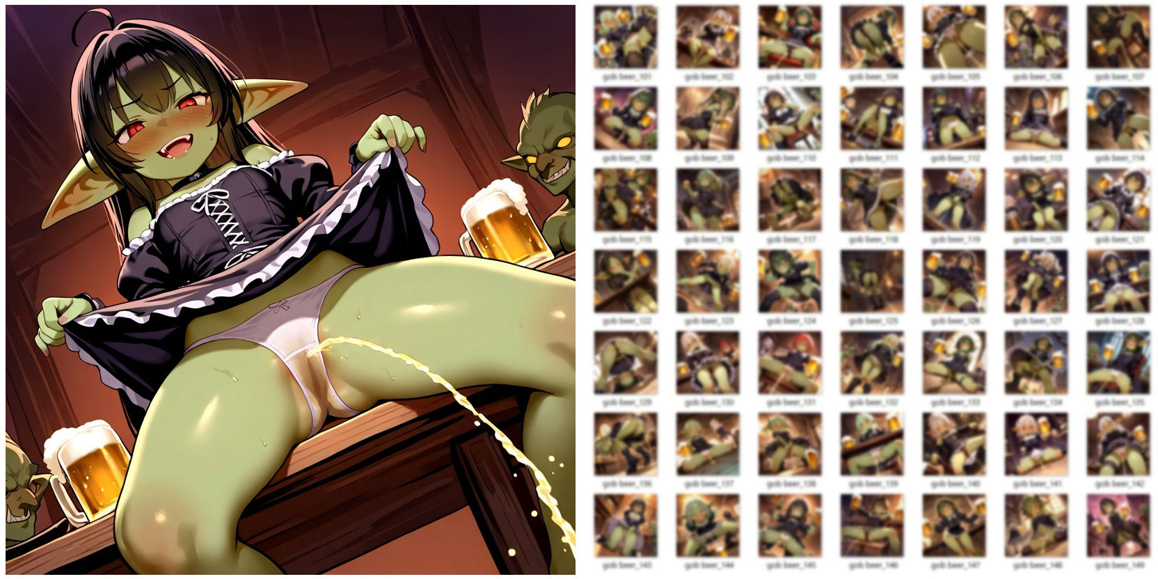 ゴブリンドリンクバー！ゴブリンがおしっこしながらビールを飲んでるだけのCG集 サンプル3ページ目