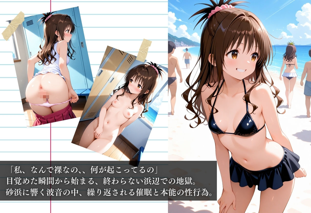 ビーチで催● メチャクチャに犯●れ絶頂する結城美柑。気づいた時には手遅れだった。 サンプル1ページ目