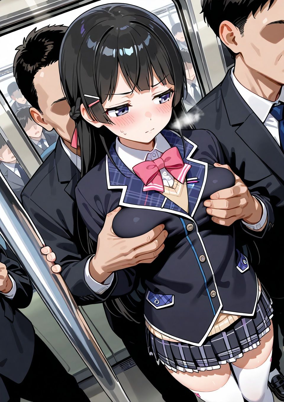 電車内セクハラ  〇ノ〇兎  〜あの委員長が全身を弄られマジイキ潮吹き大量中出し〜499枚 電車内/セクハラ/手マン/絶頂/フェラ/後背位/中出し/ぶっかけ サンプル1ページ目