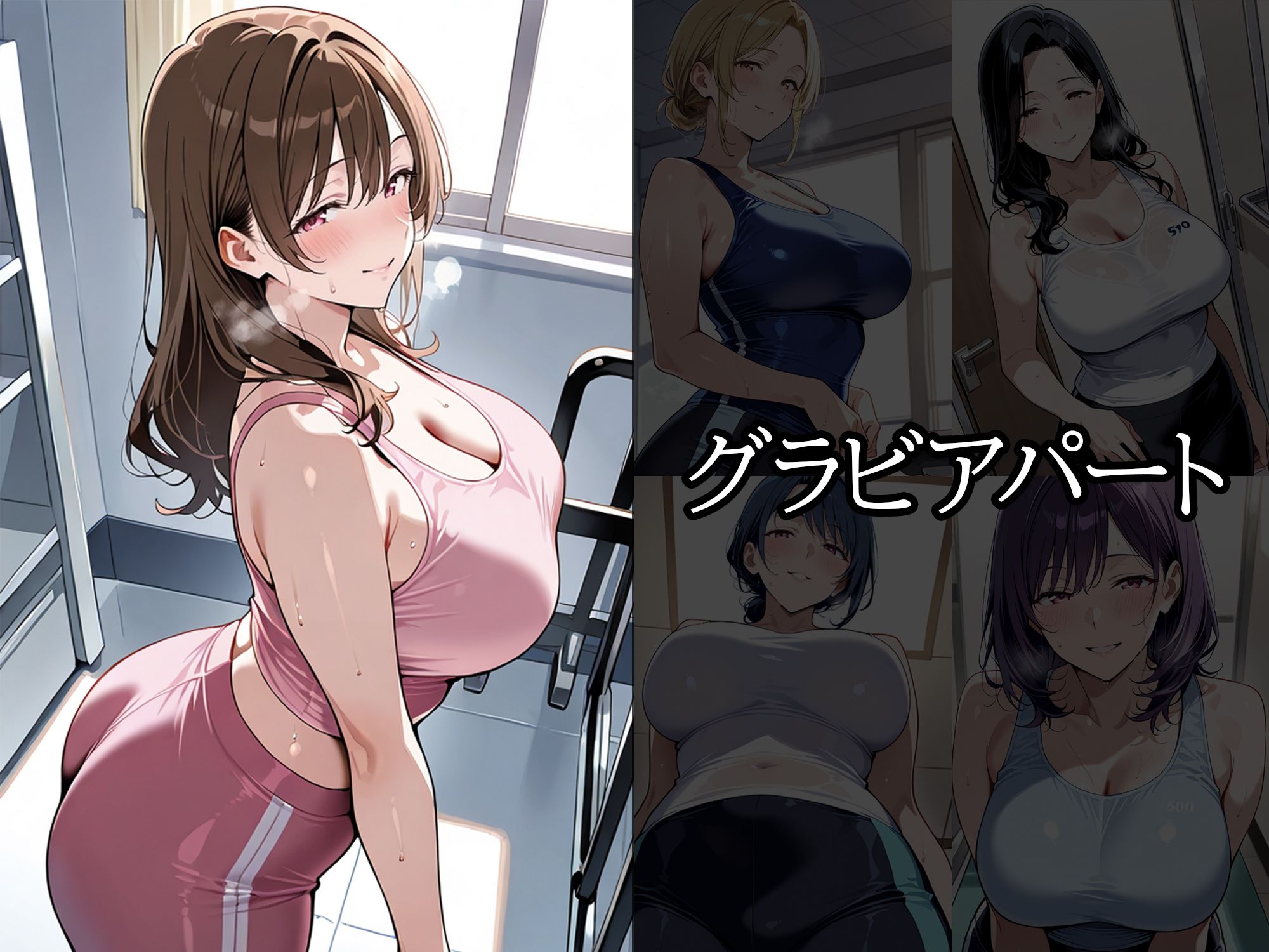 【セリフ入有】スポーツジム  〜人妻の汗と臭い〜 サンプル2ページ目