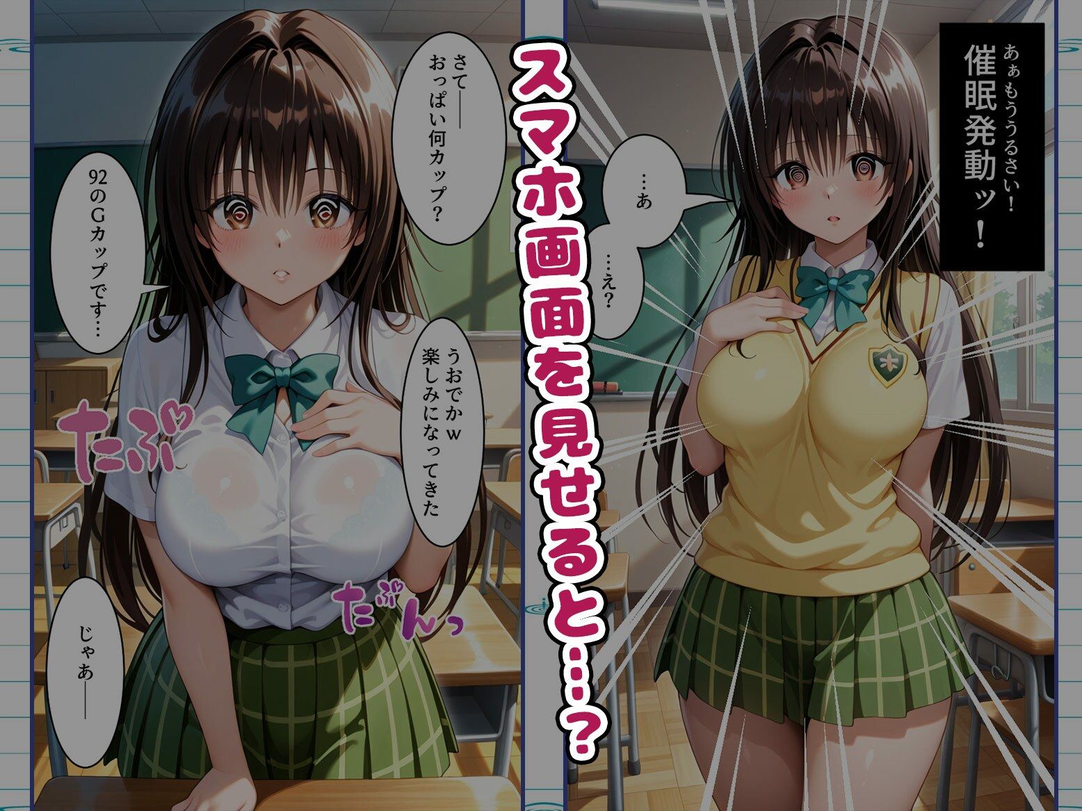 【古〇川編】巨乳のあの子を催●アプリで着せ替えオナホ2話 サンプル2ページ目