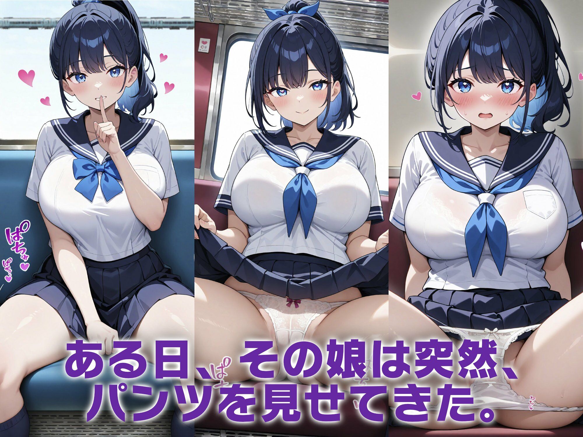 2人だけの電車で見せつけてくる娘に理性を失った僕は… 水野あい サンプル3ページ目