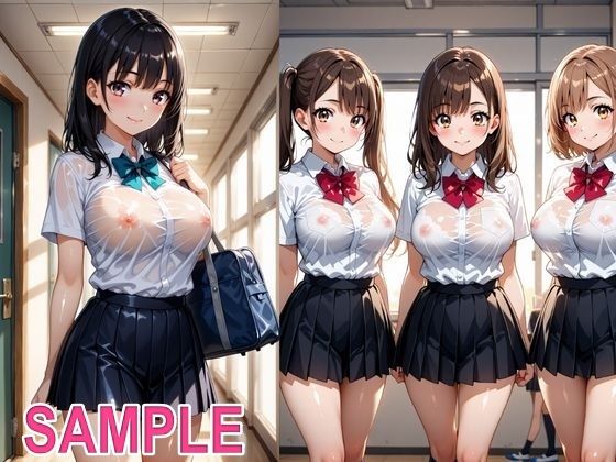 雨宿りに帰ってきた義妹とどエロい友達を  理性崩壊で肉便器にしてやりました。 サンプル1ページ目