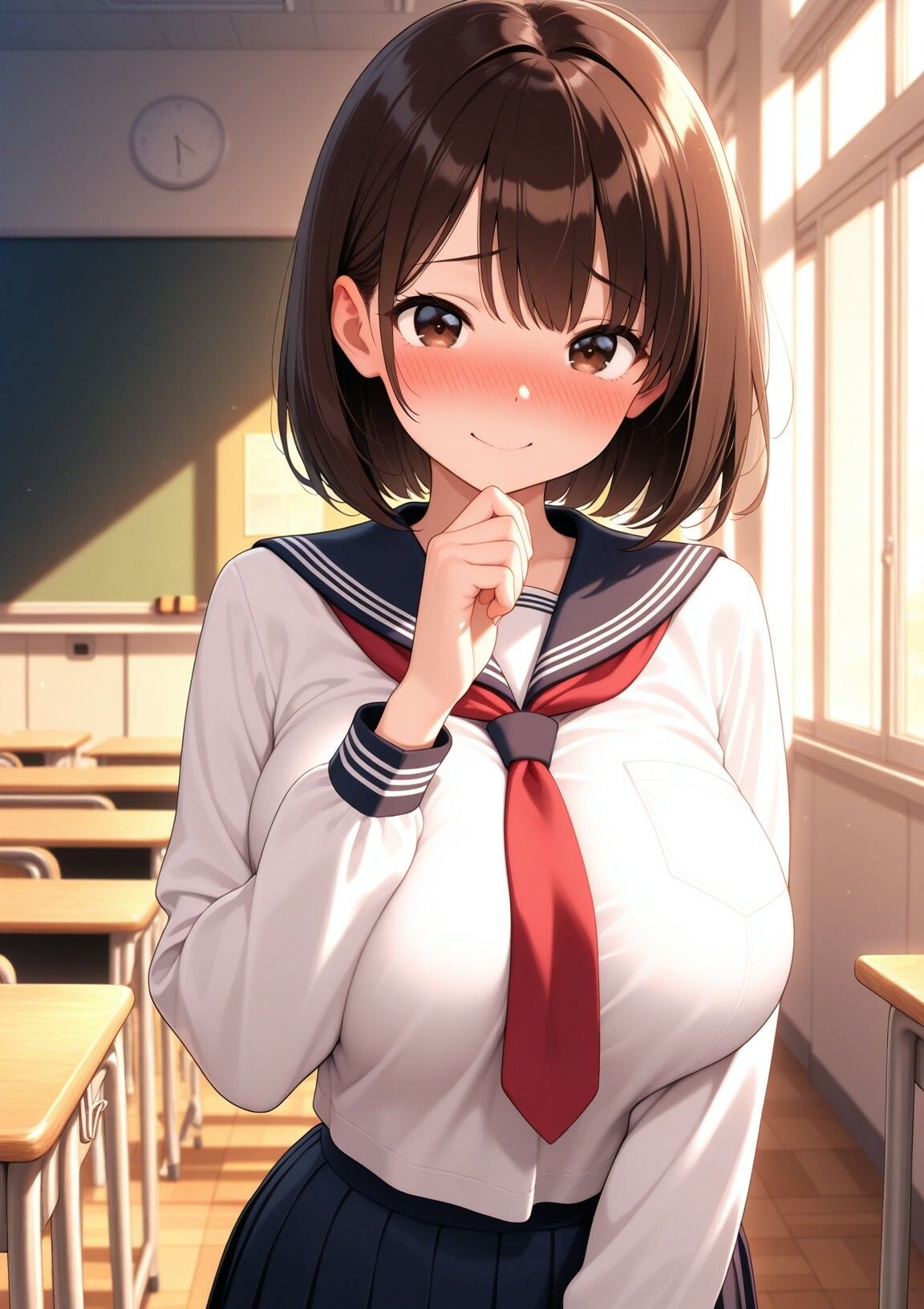 初恋の美少女と○校で再会。告った勢いで教室でセックス！校庭に人がいるのに巨乳に我慢できず2人だけでイチャイチャ開始！ サンプル1ページ目