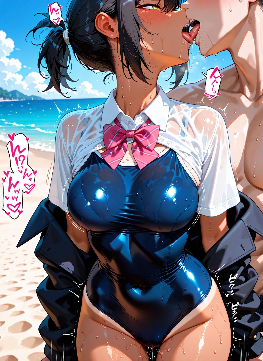 ビーチの性処理スク水少女〜誰とでも、どこでも、いつでも交わる少女の話〜 サンプル7ページ目