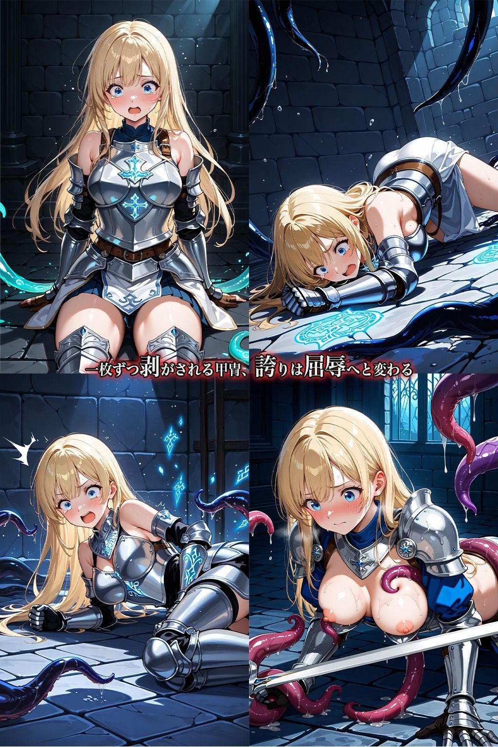 誇り高き女騎士は触手の迷宮に囚われる サンプル2ページ目