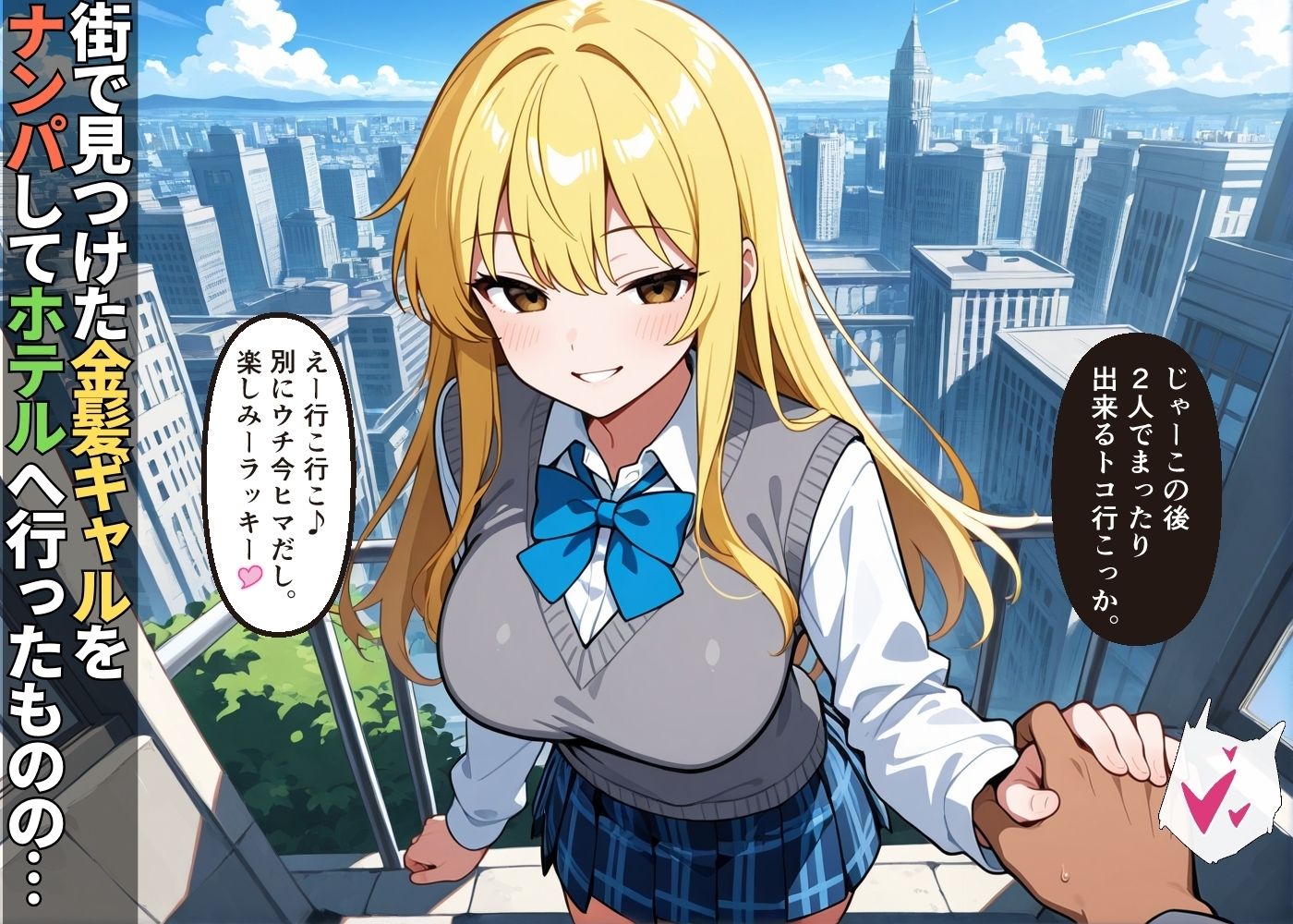 街でナンパしたギャルがヤリモクビッチ痴女で精子空っぽにされた件【女子校生】【誘い受け】【種付けプレス】【CG500枚】 サンプル1ページ目