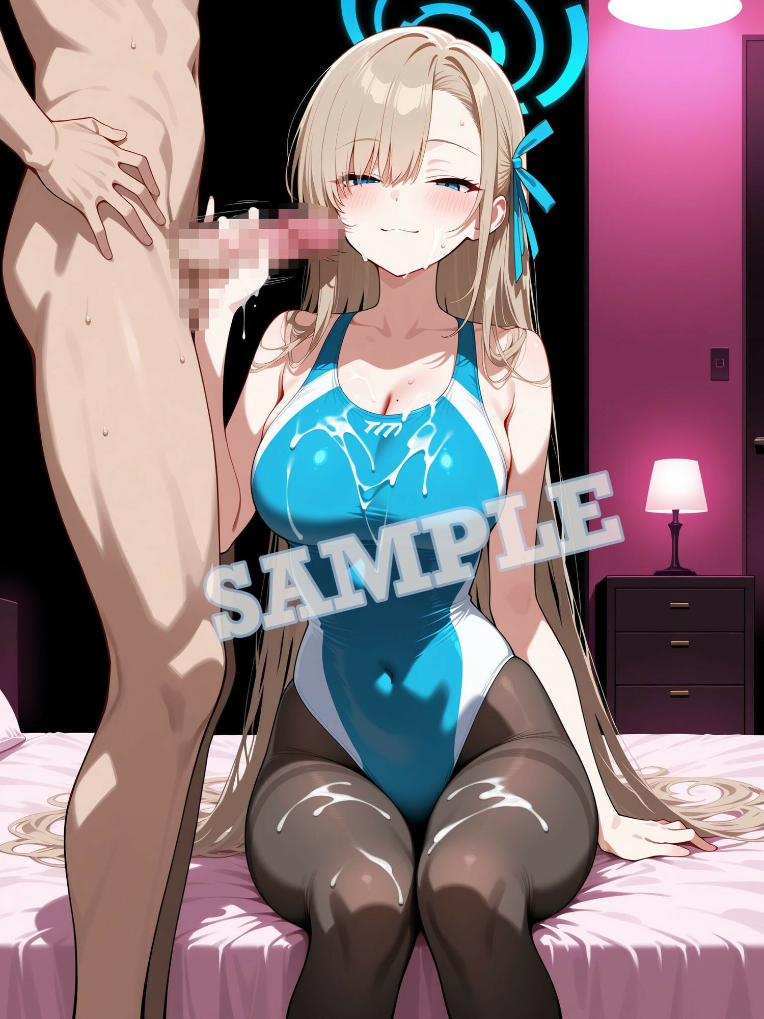ブルアカ  アスナ  競泳水着黒ストッキングCG集 サンプル2ページ目