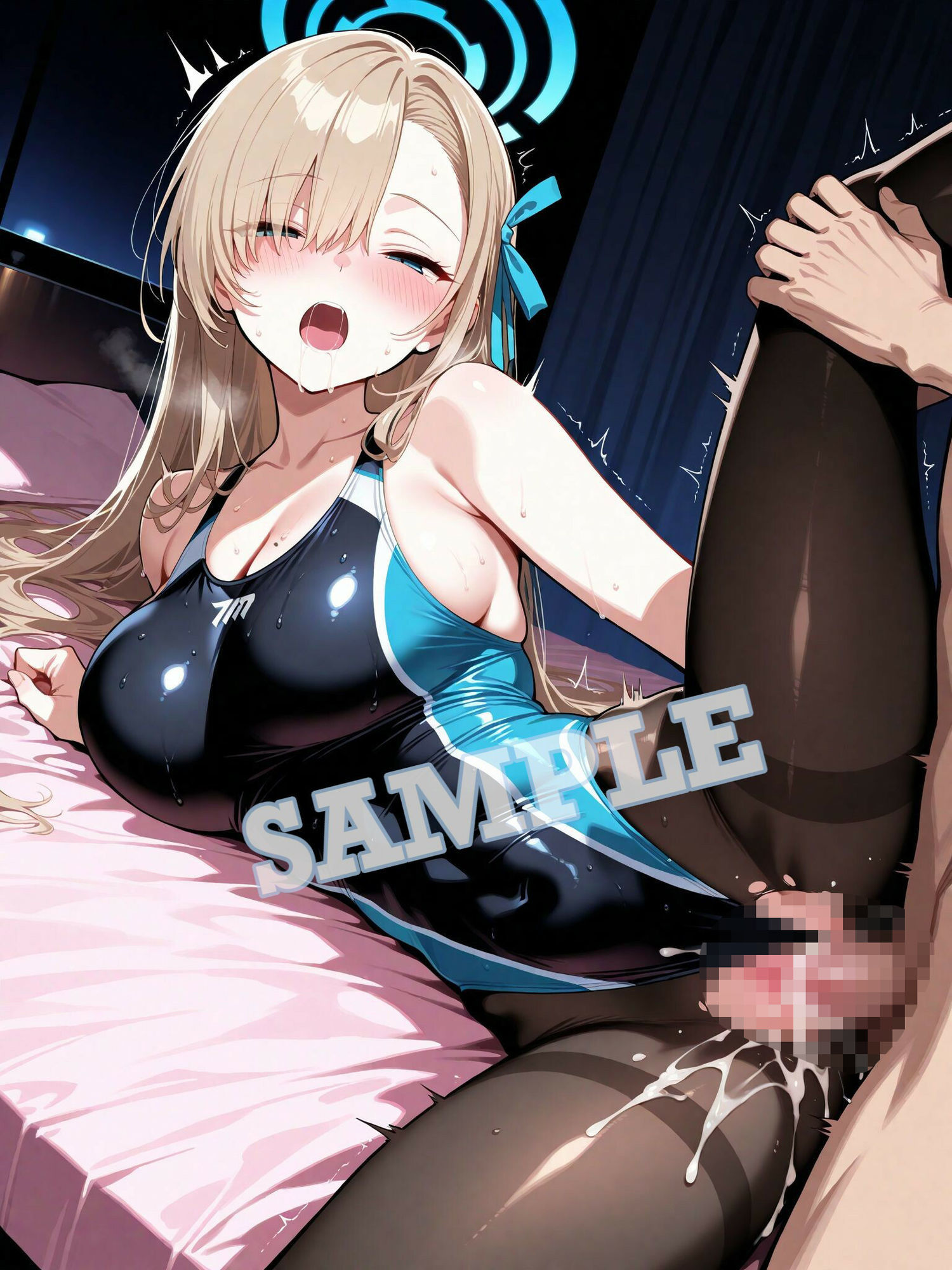 ブルアカ  アスナ  競泳水着黒ストッキングCG集 サンプル3ページ目