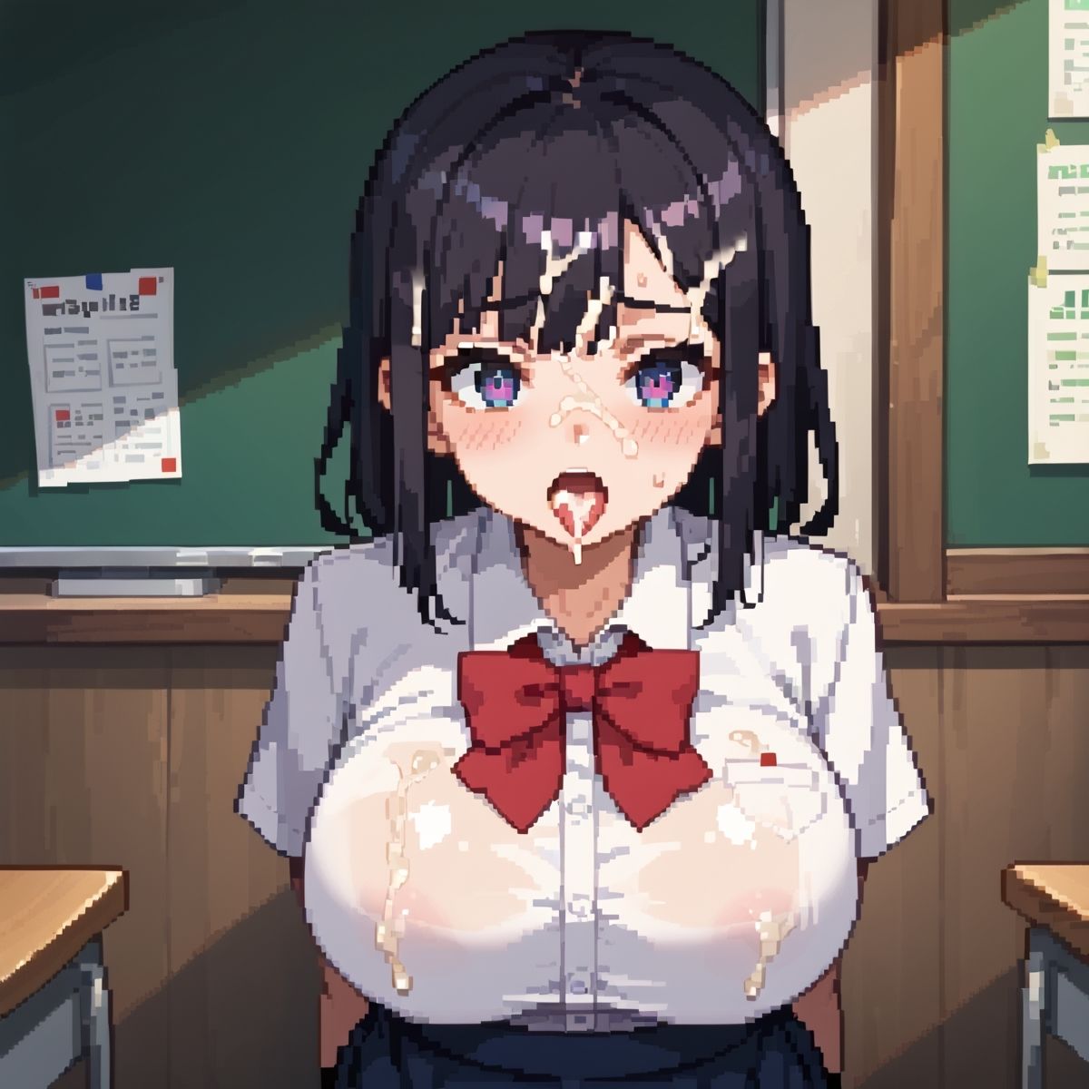 私立ドット絵学園！可愛いドット絵風巨乳女子校生とセックス！パート2 サンプル8ページ目