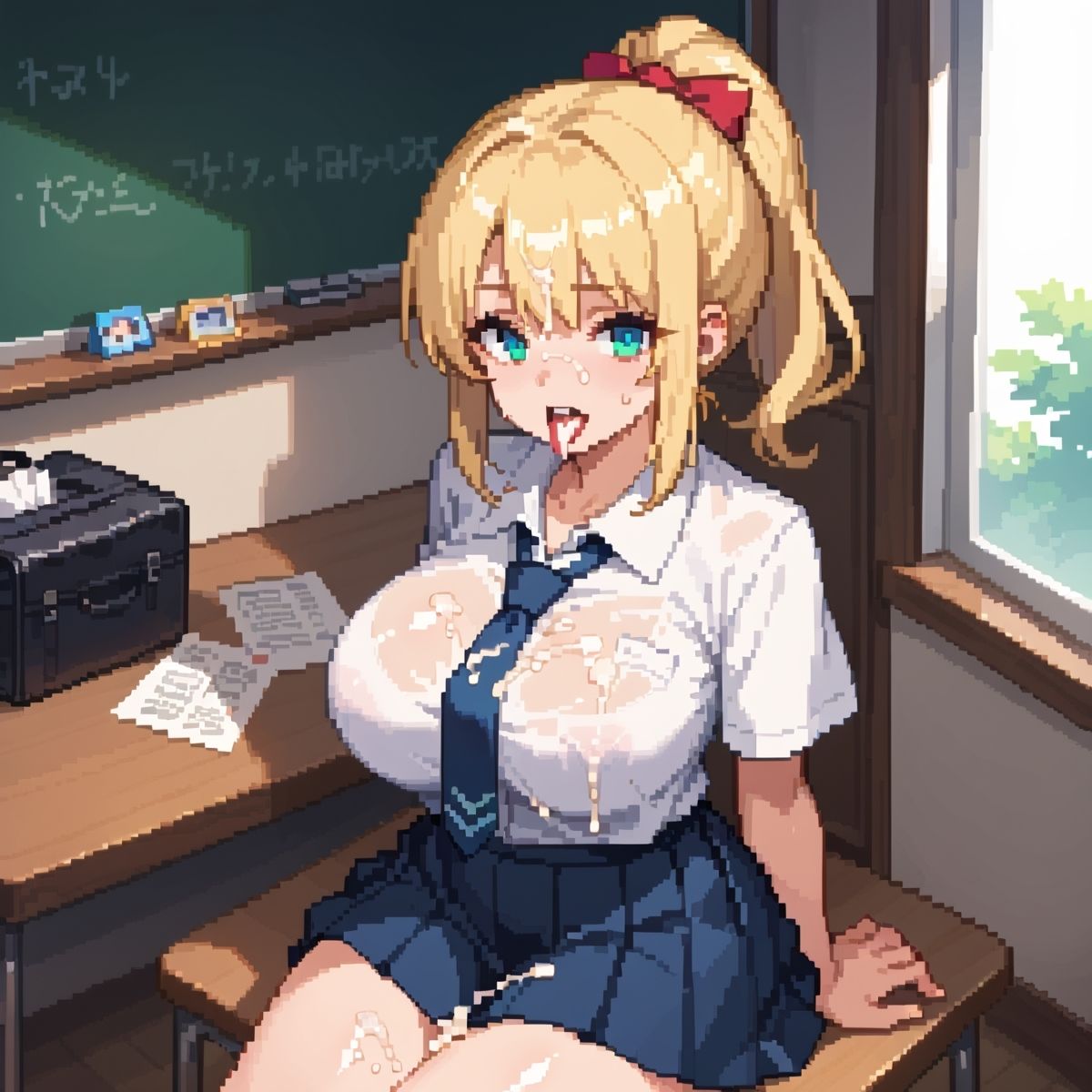 私立ドット絵学園！可愛いドット絵風巨乳女子校生とセックス！パート3 サンプル9ページ目