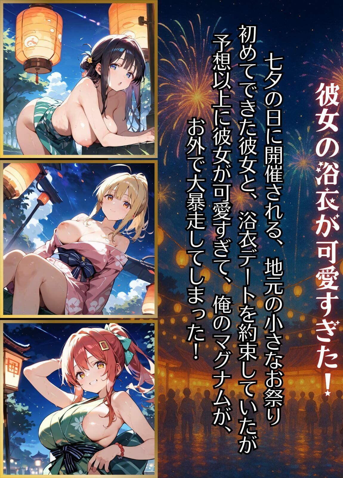 祭りの夜に君を奪う〜浴衣の君が可愛すぎて俺のマグナムが火を噴くぜ！！〜【厳選CG240枚収録】 サンプル1ページ目