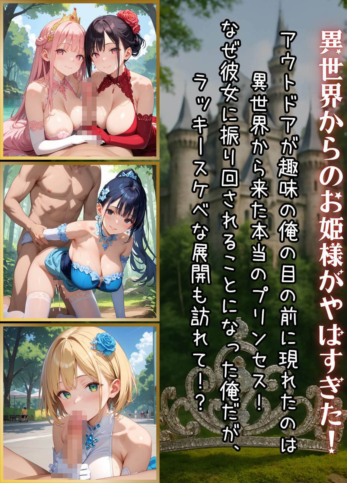 プリンセスと野獣たち！異世界のお姫様をめちゃくちゃにします！2【厳選CG240枚収録】 サンプル1ページ目