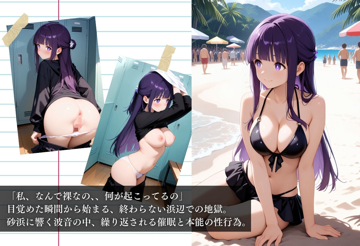 ビーチで催● メチャクチャに犯●れ妊娠確定してしまうフェルン。気づいた時には手遅れだった。 サンプル1ページ目
