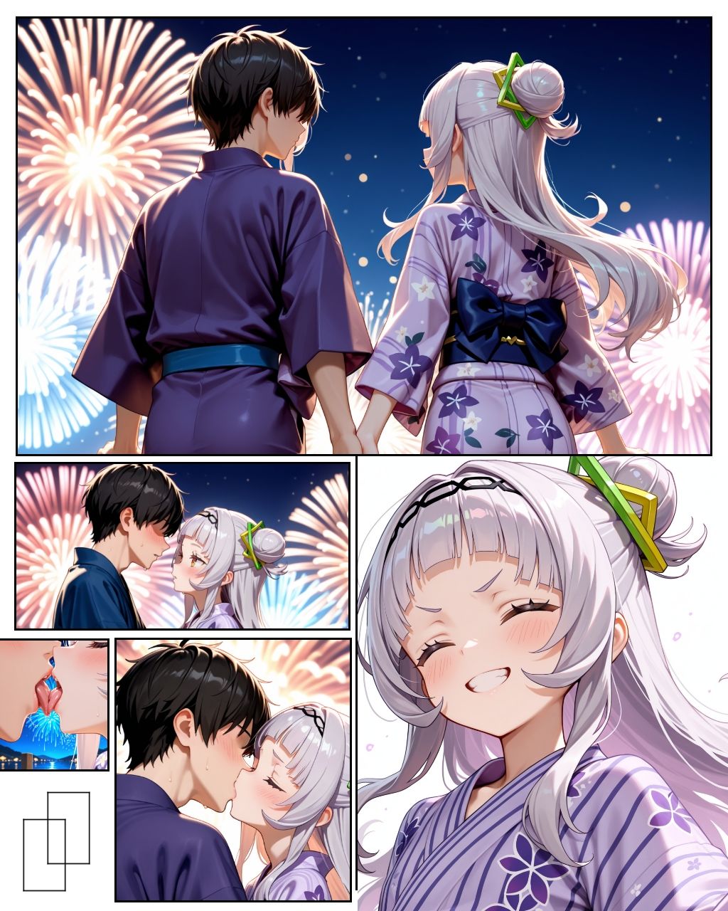 シ〇ンと夏祭りと花火と… サンプル1ページ目