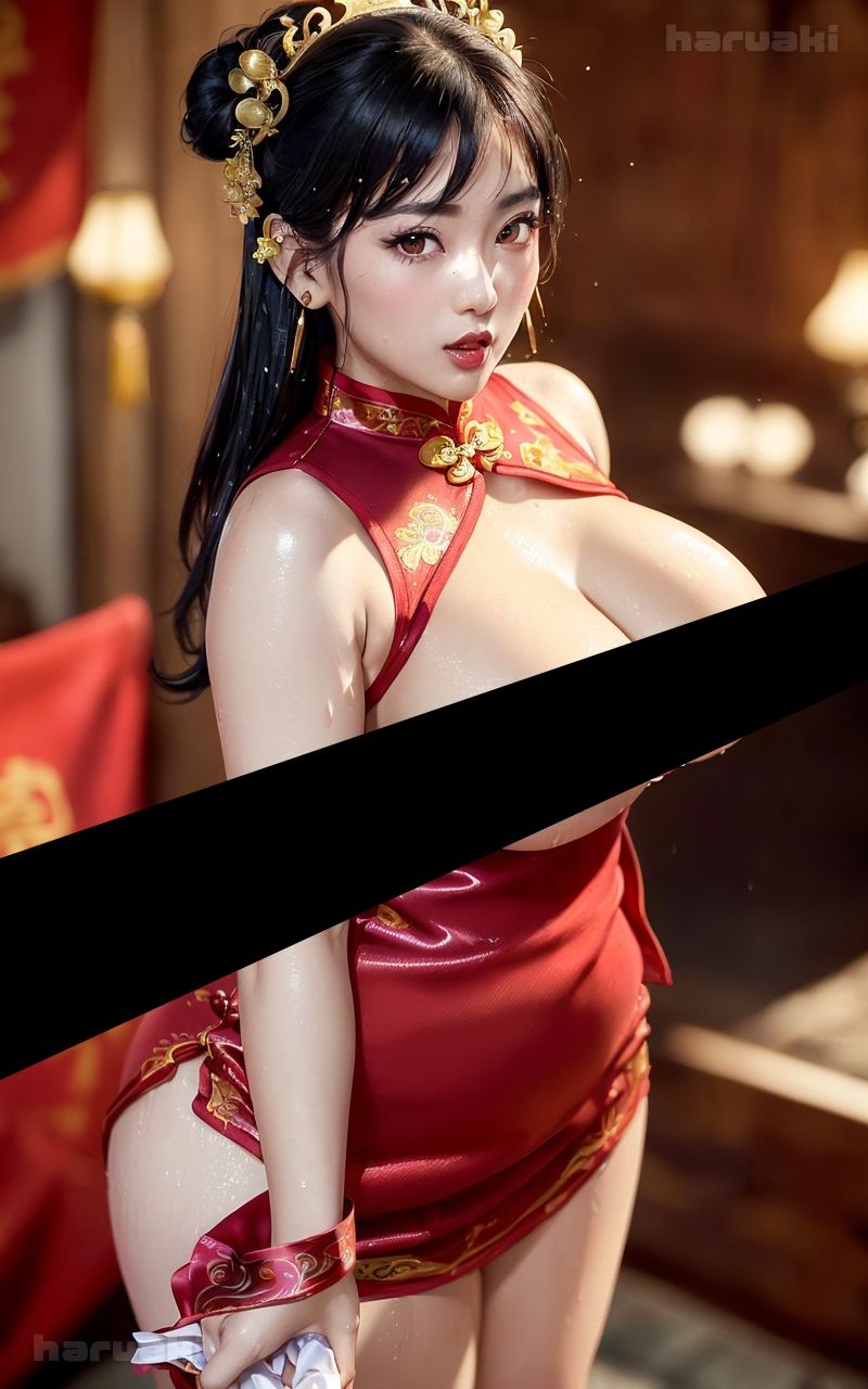 【AIグラビア巨乳美女写真集】Vol.23中華ウェイトレスの天使さん センシティブまとめ サンプル1ページ目