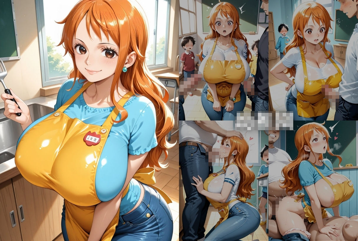 職業体験させてたらムラムラいちゃいました-O●E PIECE ナ●＆ロ●ン- サンプル6ページ目