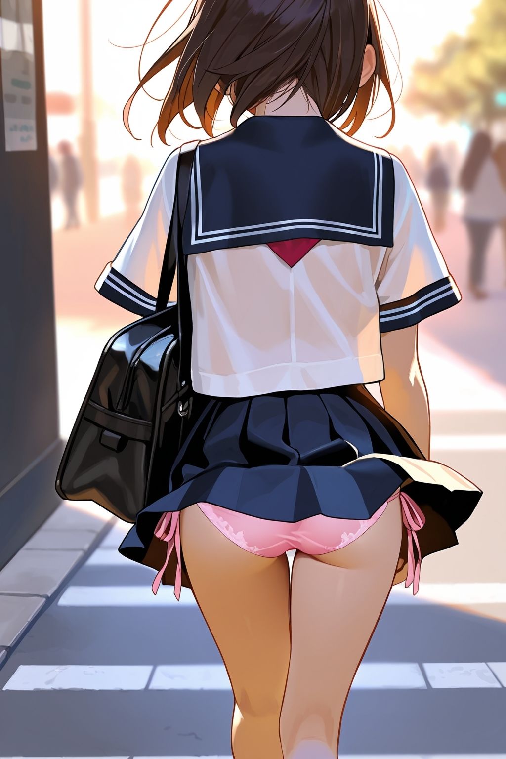 【ラッキーパンチラ】パンツが見えていることに気づいていない女の子たち サンプル4ページ目