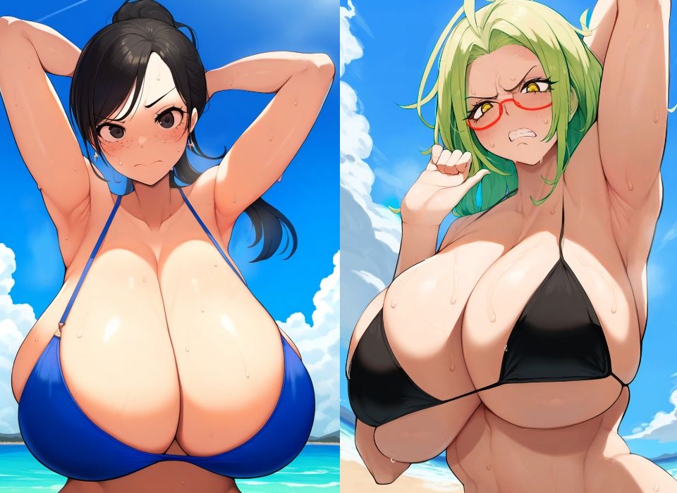 汗だく爆乳お姉さんに嫌な顔されながら腋の下を舐め回してぶっかけるだけのCG集8作パック！総勢26人の汗だく爆乳美女の蒸れた腋をべろべろ舐めてぶっかける！ サンプル8ページ目