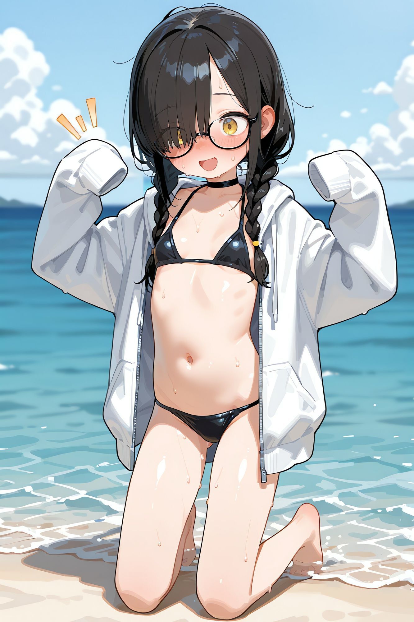 陰キャ少女に水着パーカーを着せて乳首責めしました。 サンプル1ページ目