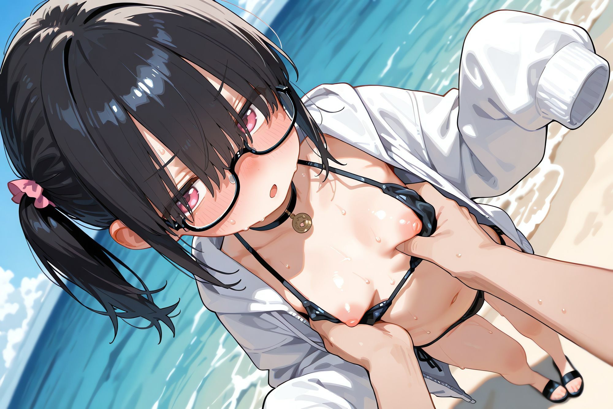 陰キャ少女に水着パーカーを着せて乳首責めしました。 サンプル2ページ目