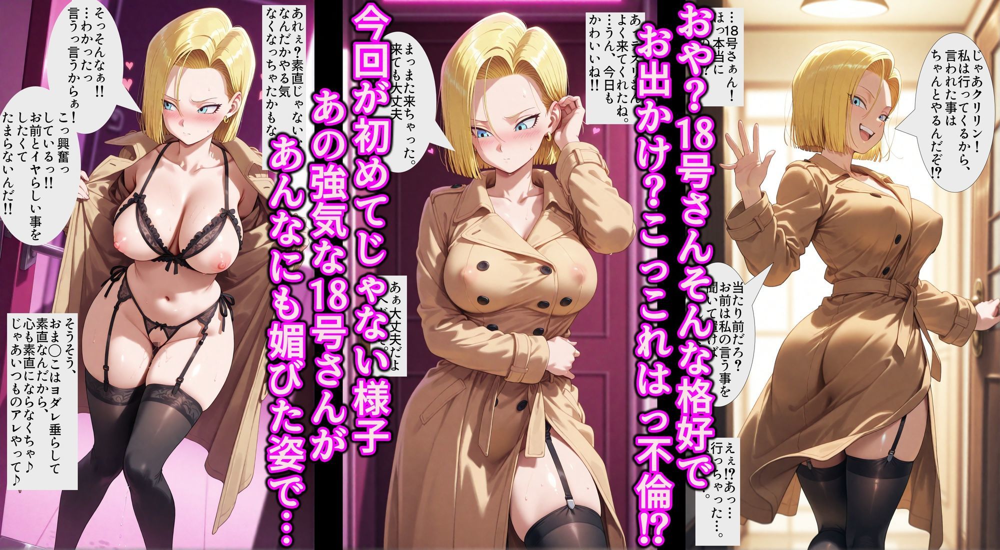 不倫したり旦那にワカラせられたりメチャクチャ惨めに犯●れる淫乱化乳首スイッチ付き人◯人間18号 サンプル2ページ目