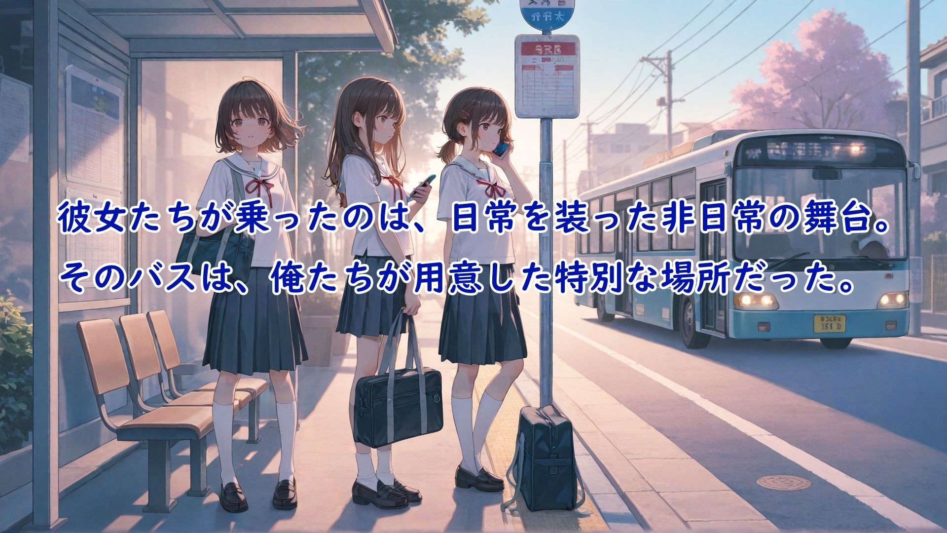 通学バスごと連れ去られ完全拘束されたまま機械で絶頂管理されて何回イってもやめてもらえない女の子 サンプル1ページ目