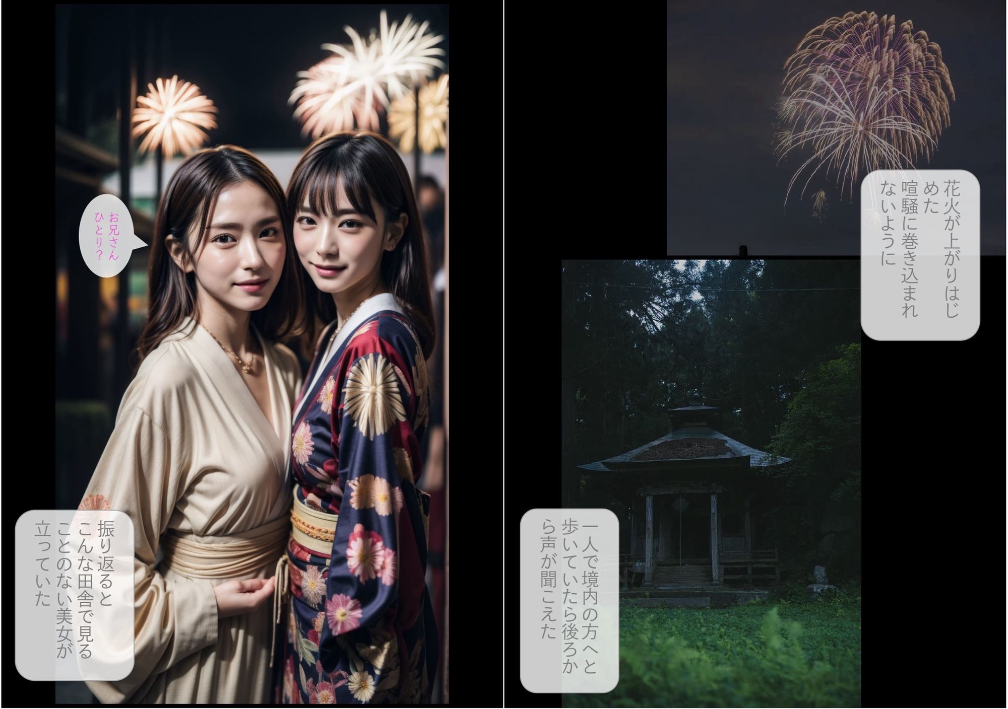 ［ストーリー＋大量画像！］夏祭りで出会った美女達に性分を全て搾り取られる夏の思い出 サンプル3ページ目