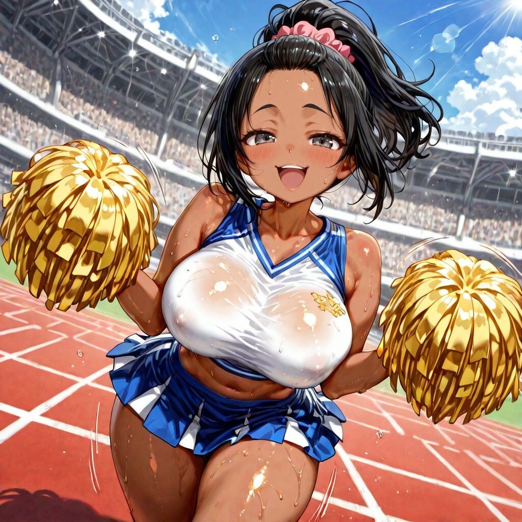 ムッチムチ黒ギャル  応援中は笑顔  応援後はトロ顔 サンプル6ページ目