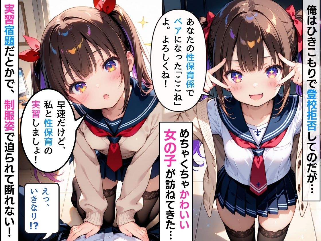 メス〇キとの性保育実習でわからせさせられて、ひきこもり脱出からのモテモテ中だし生活！ サンプル1ページ目