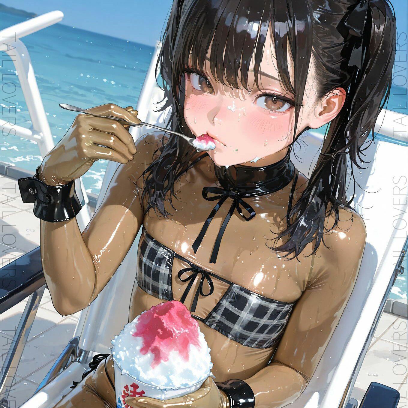 地雷系ラバー女子と楽しむデート『プール編』 サンプル7ページ目