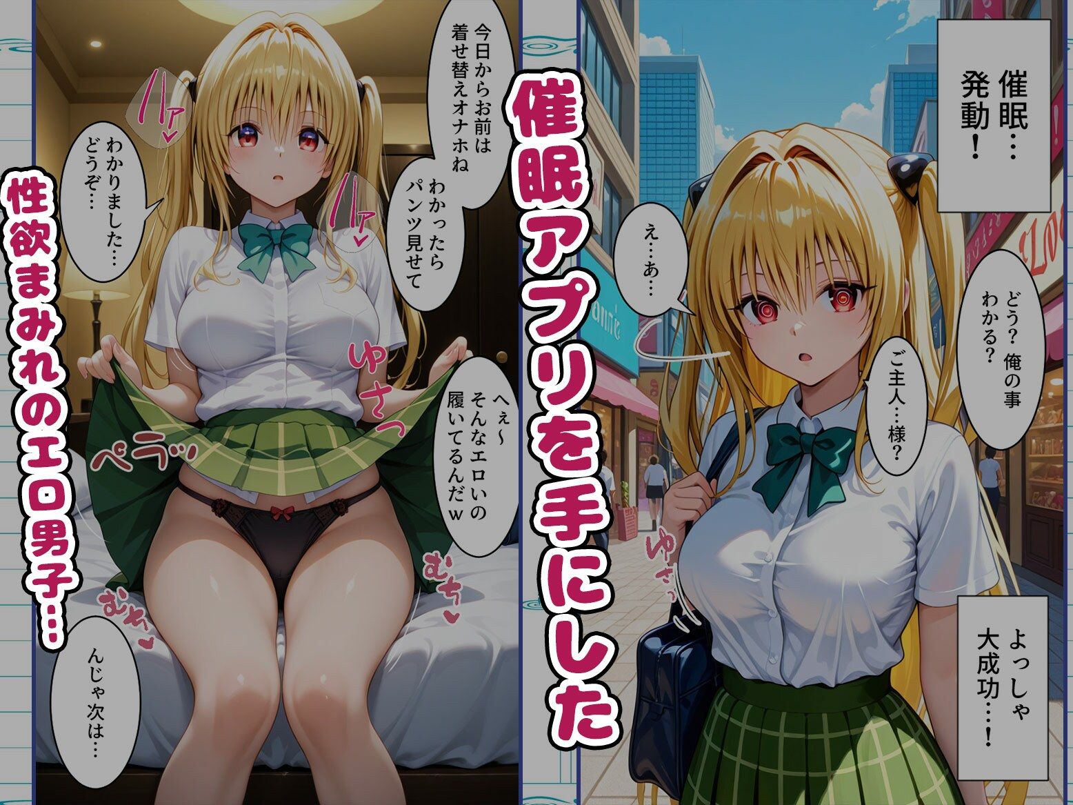 【ヤ〇編】巨乳のあの子を催●アプリで着せ替えオナホ5話 サンプル1ページ目